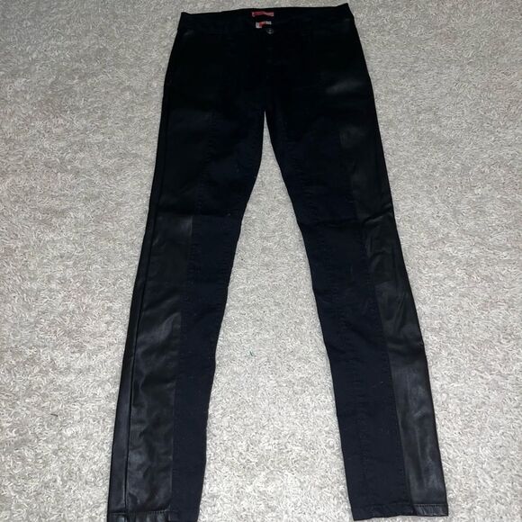 bongo half leather half jeggings black jeans size 5 - Picture 2 of 5